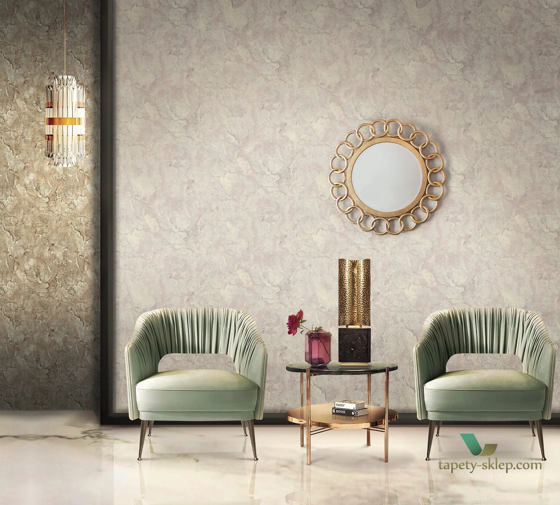Olasz luxus design tapéta szürke bézs márvány mintávasl vinyl mosható 106cm széles