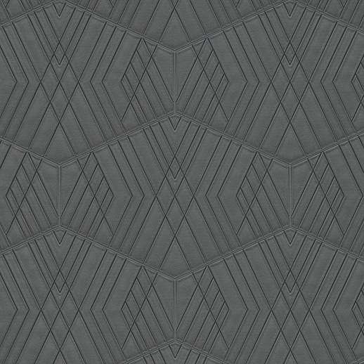 Olasz luxus tapéta antracit struktúrált geometrikus mintával 70cm széles