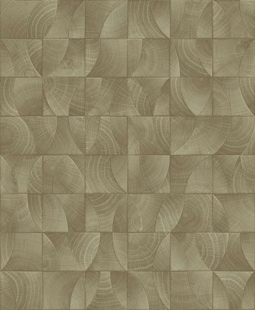 Olasz mosható designe tapéta geometrikus rönk mintával világosbarna színben