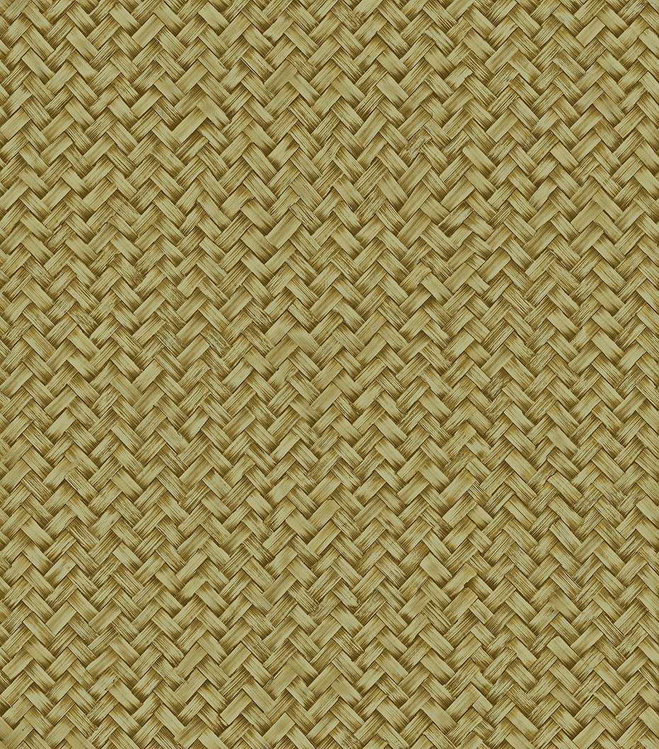 Olasz mosható designe tapéta rattanhatású szőtt mintával zöld színben