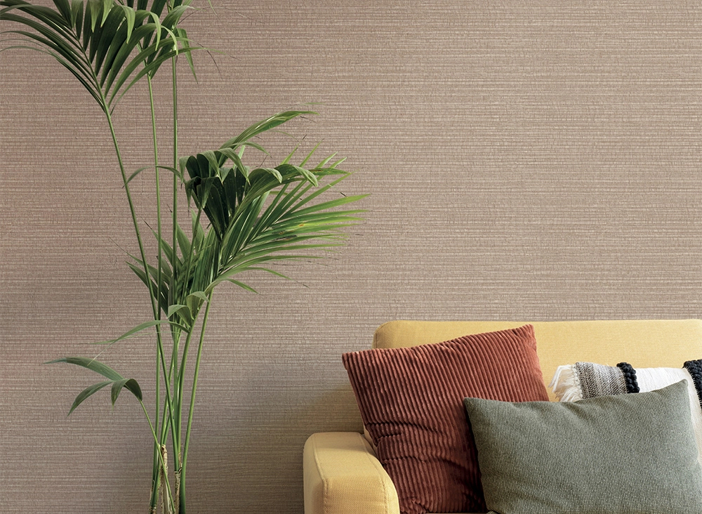 Olasz vinyl dekor tapéta barna textil mintával