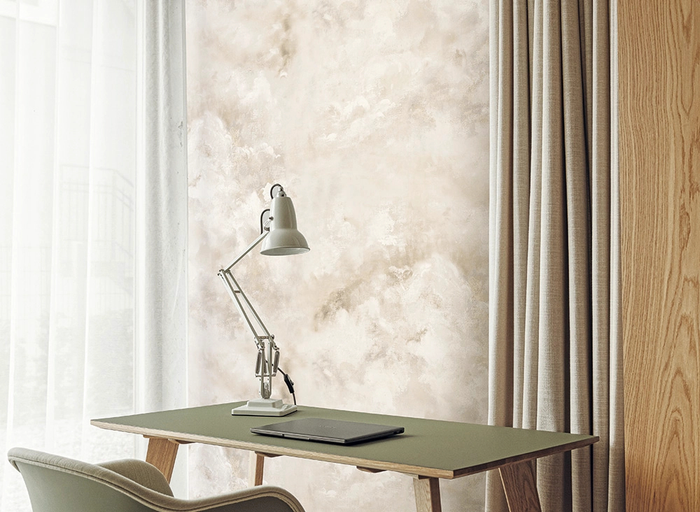 Olasz vinyl design tapéta felhő mintával szürke színben struktúrált felüleltű