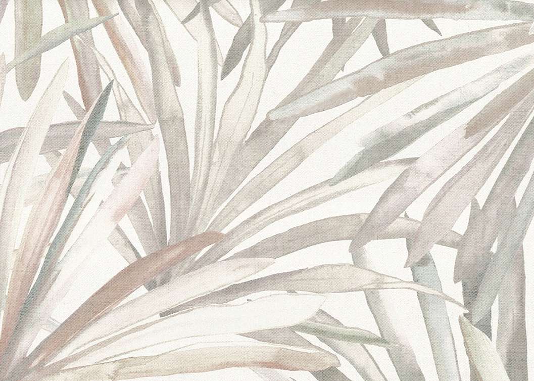 Olasz vinyl design tapéta pálmalevél mintával beige és szürke színben