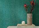 Olasz vinyl design tapéta textilhatású mintával fenyőzöld színben struktúrált felüleltű