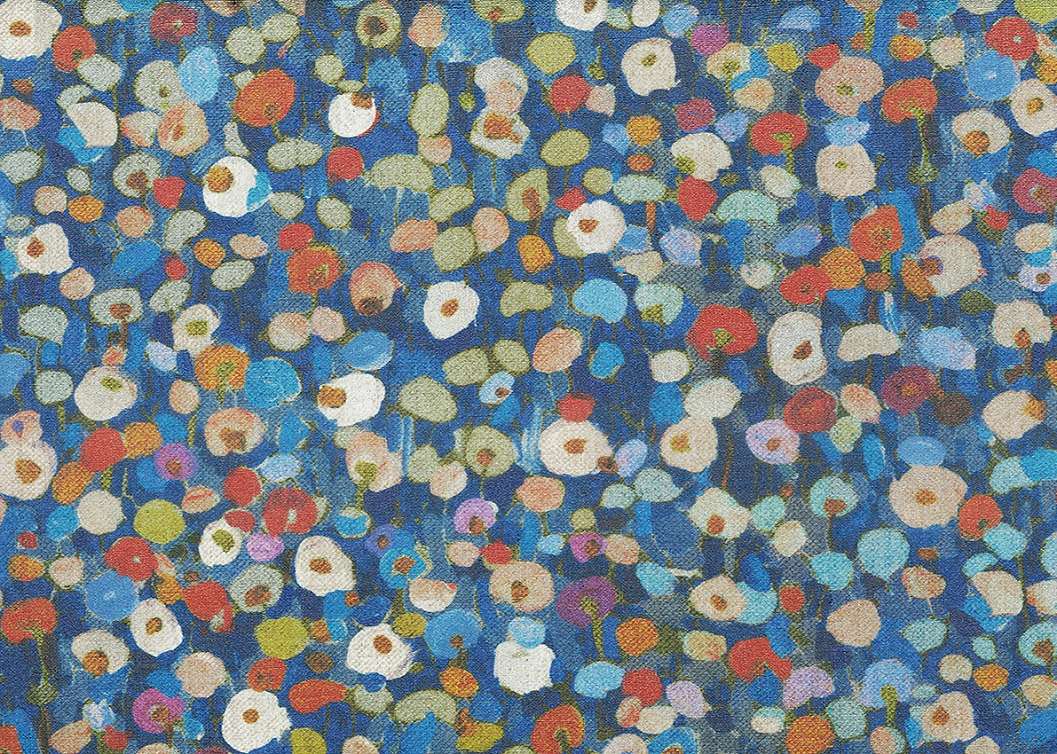 Olasz vinyl design tapéta virág mintával fényes kék színekben