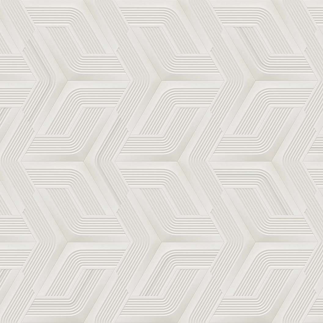 Olasz vinyl tapéta krémfehér geometrikus mintával 70cm széles