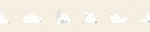 Öntapadós bordűr természetes bézs színű jegesmedve mintával