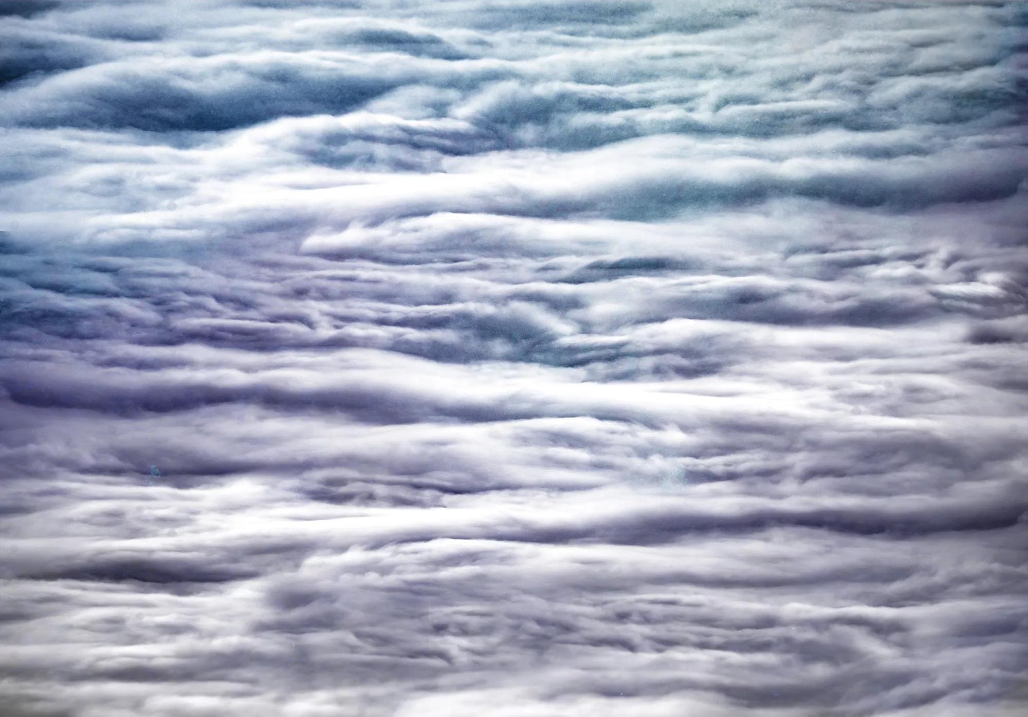 Óriás fali poszter kék színvilágban felhő mintával 368x254 vlies