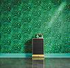 Óriás levélmintás Versace design tapéta türkiz zöld színekkel