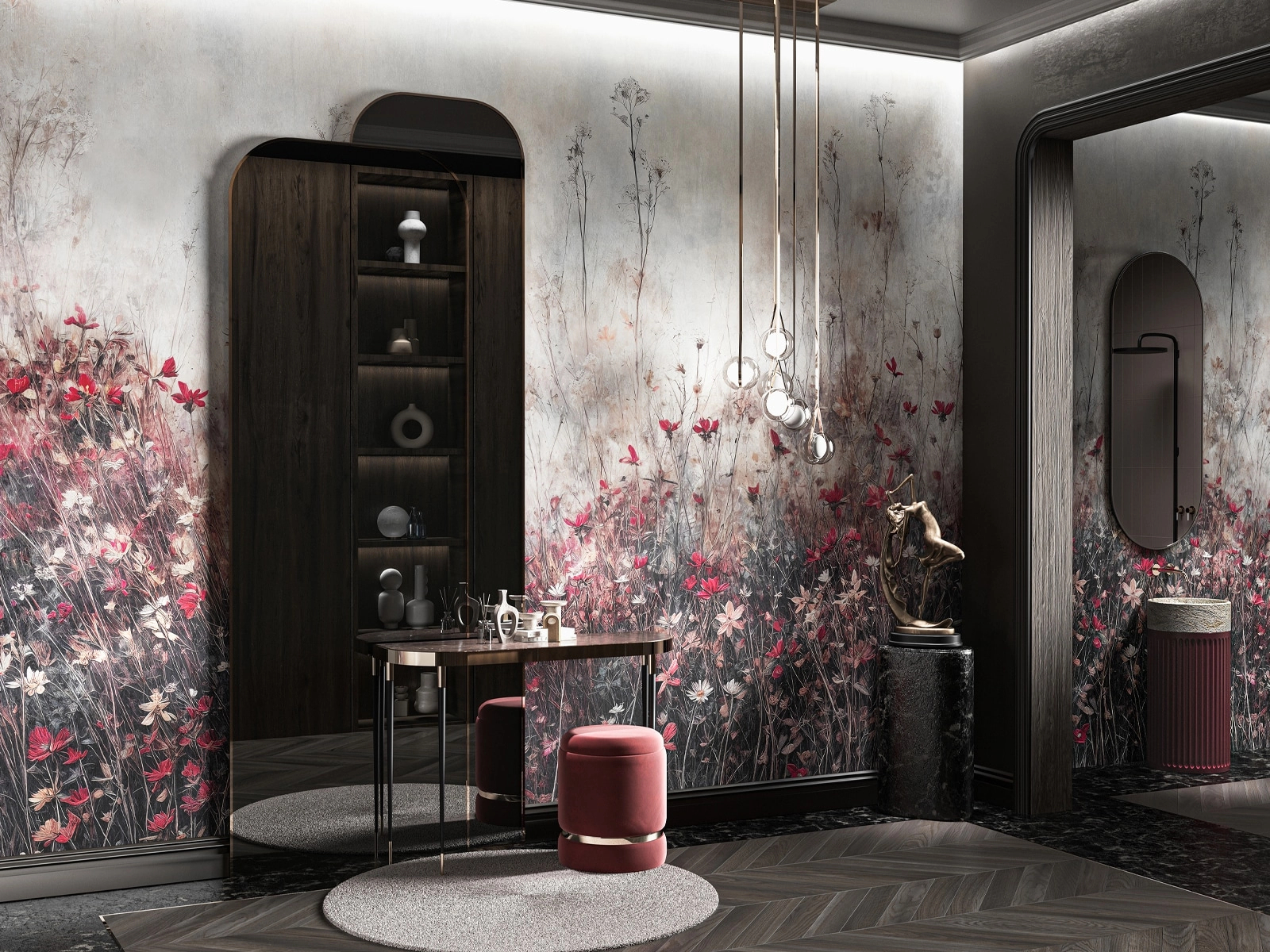 Óriás luxus fotótapéta mezei virágos mintával vinyl mosható