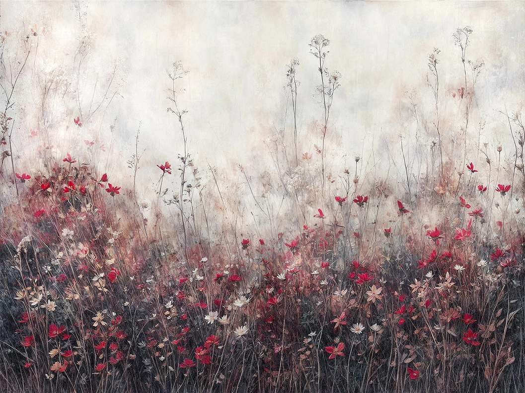 Óriás luxus fotótapéta mezei virágos mintával vinyl mosható