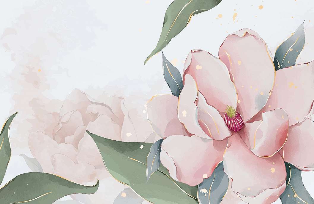 Óriás rózsaszín virágos mintával posztertapéta 368x254 vlies