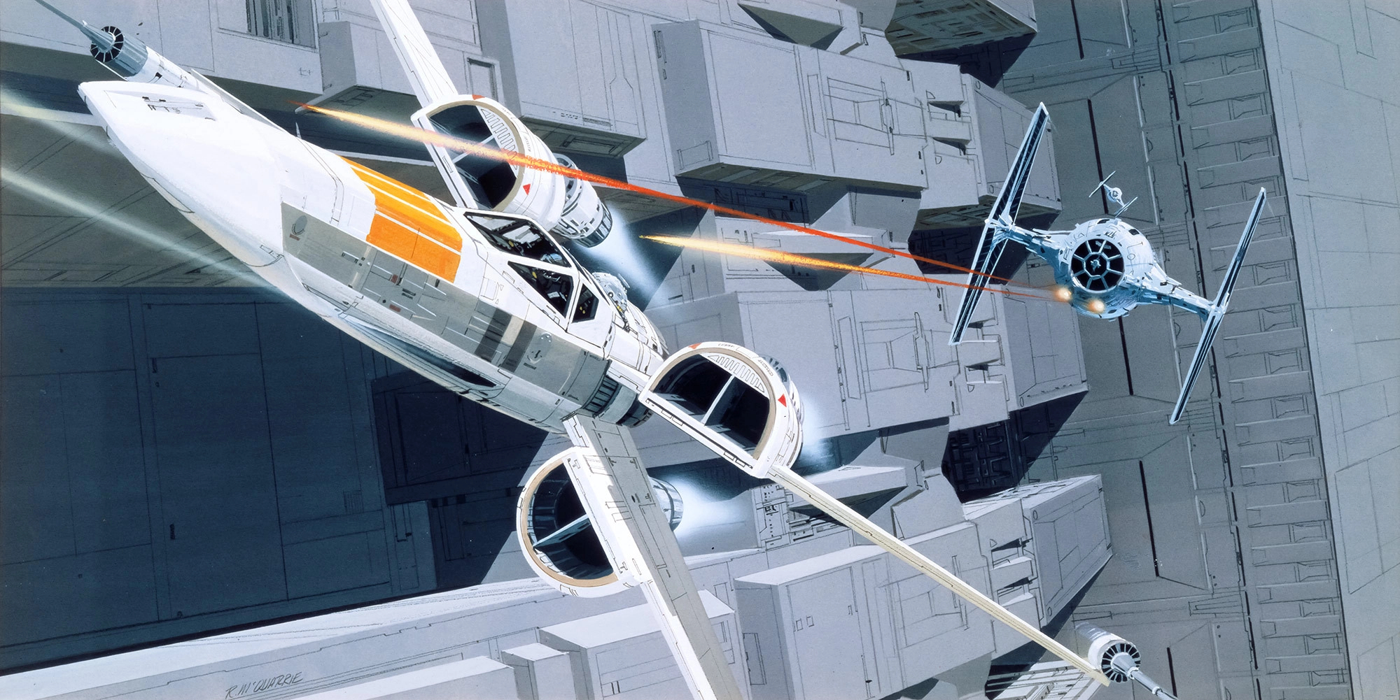 Óriás Star Wars posztertapéta X-Wing vs TIE-Fighter harc