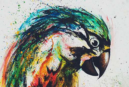 Óriás színes ara papagály mintás művészi poszter tapéta