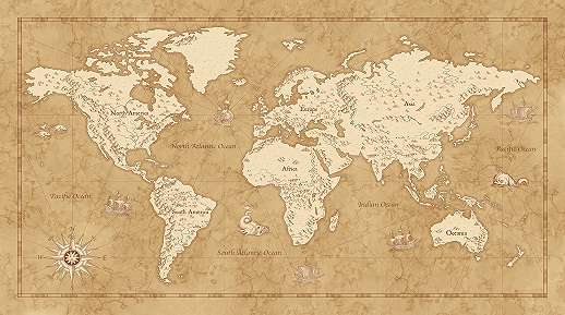 Óriás világtérkép mintás vlies poszter gyerekszobába