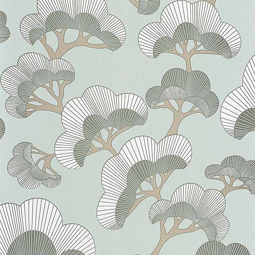 Orientális japán stílusú legyező fa mintás agyag design tapéta