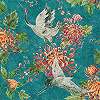 Orientális japán stílusú madár mintás modern design tapéta