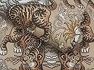 Orientális keleties stílusú beige tigris mintás design tapéta 