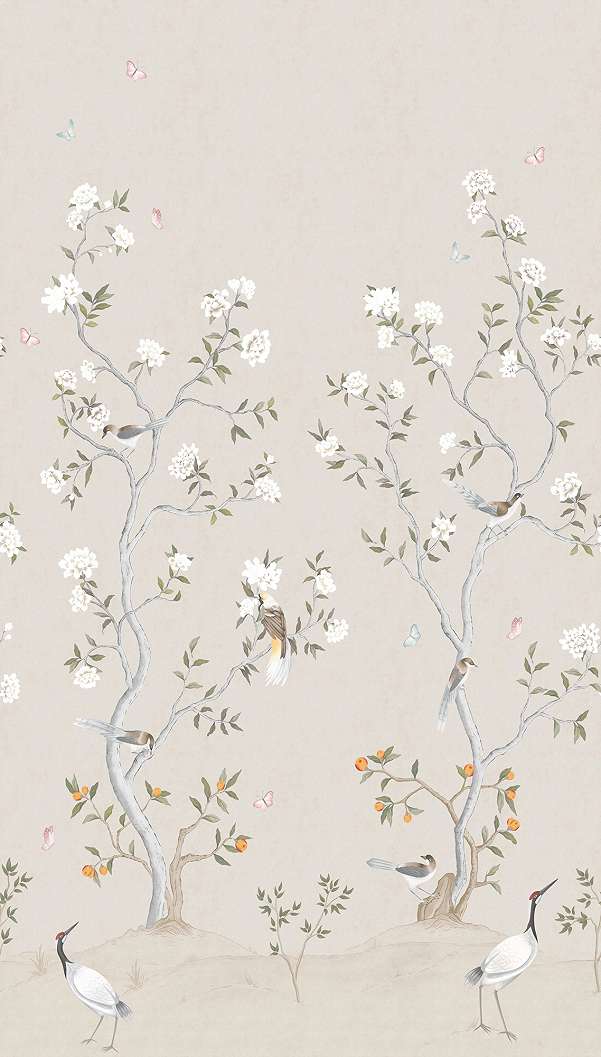 Orientális madár és virág mintás fotótapéta