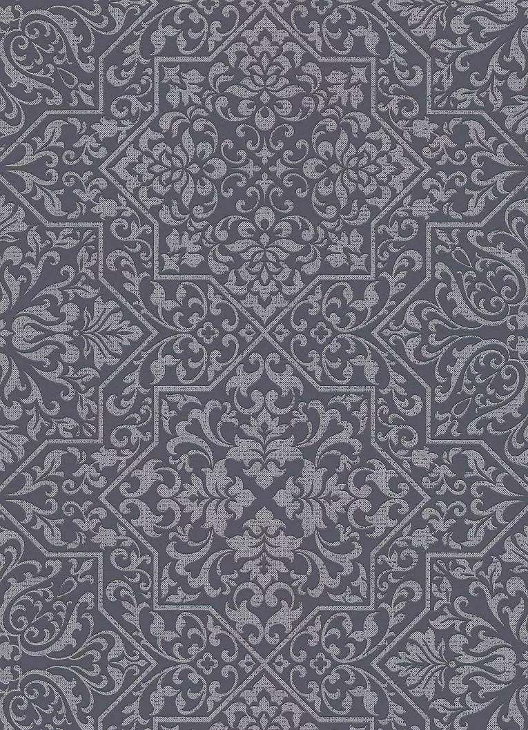 Orientális mintás design tapéta ezüst fekete színben