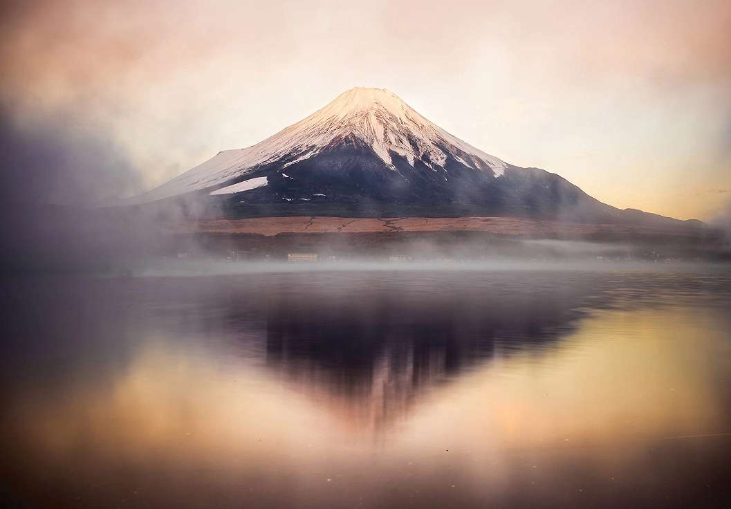 Orientális stílusú Fuji hegy mintás fali poszter 368x254 vlies