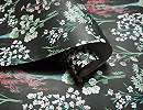 Orientális stílusú virágmintás vlies tapéta fekete szürke színvilágban
