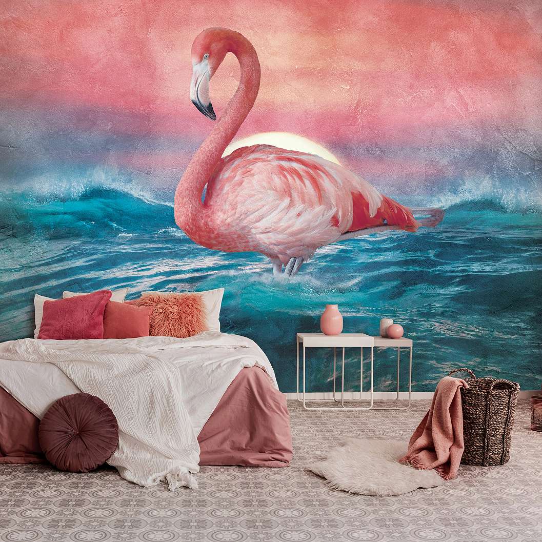 Órisá flamingó mintás vlies fali poszter 368x254 vlies
