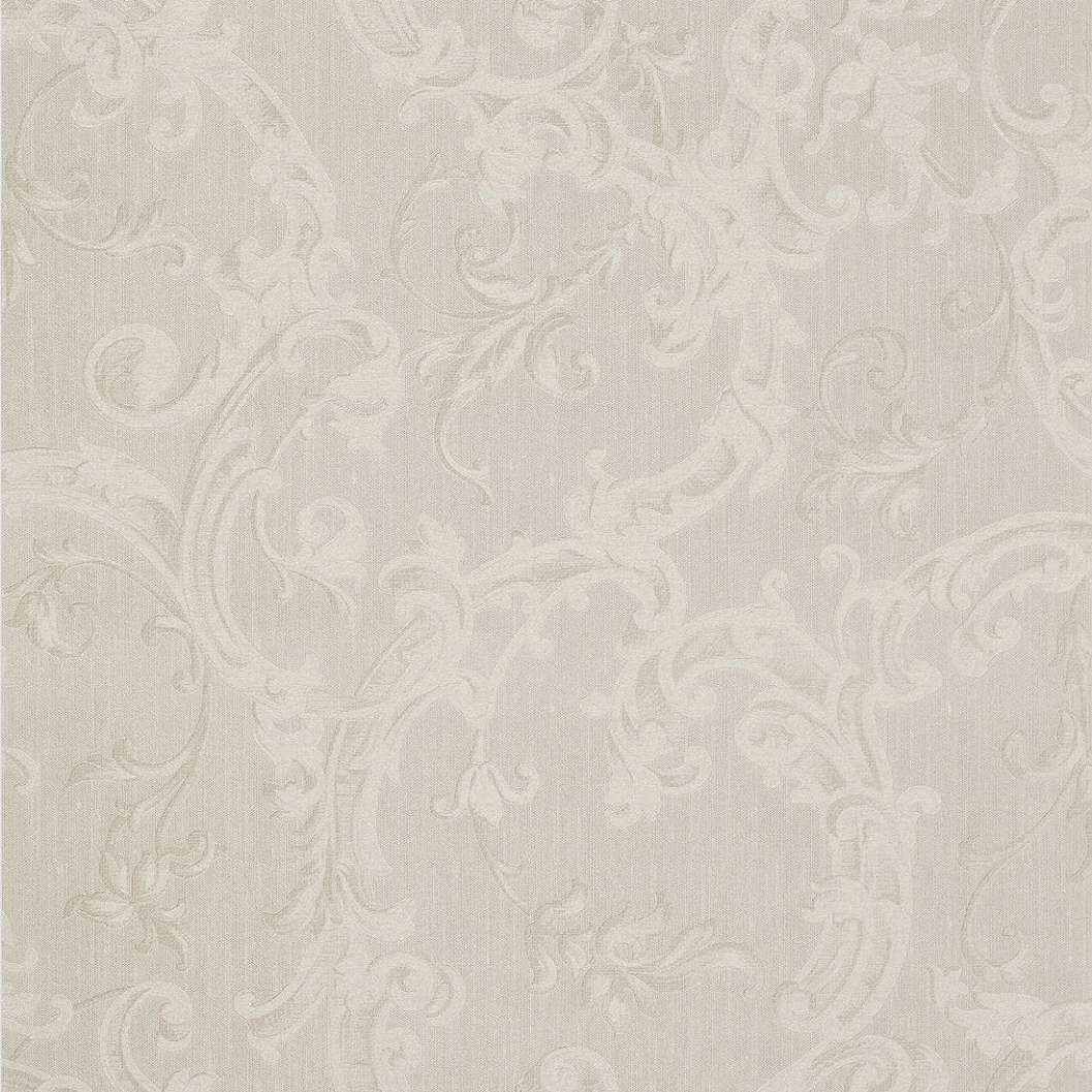 Ornamentális leveles mintás fényes beige színű dekor tapéta