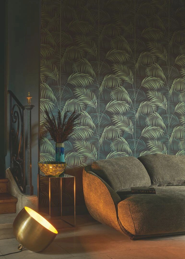 Pálmalevél mintás art deco tapéta