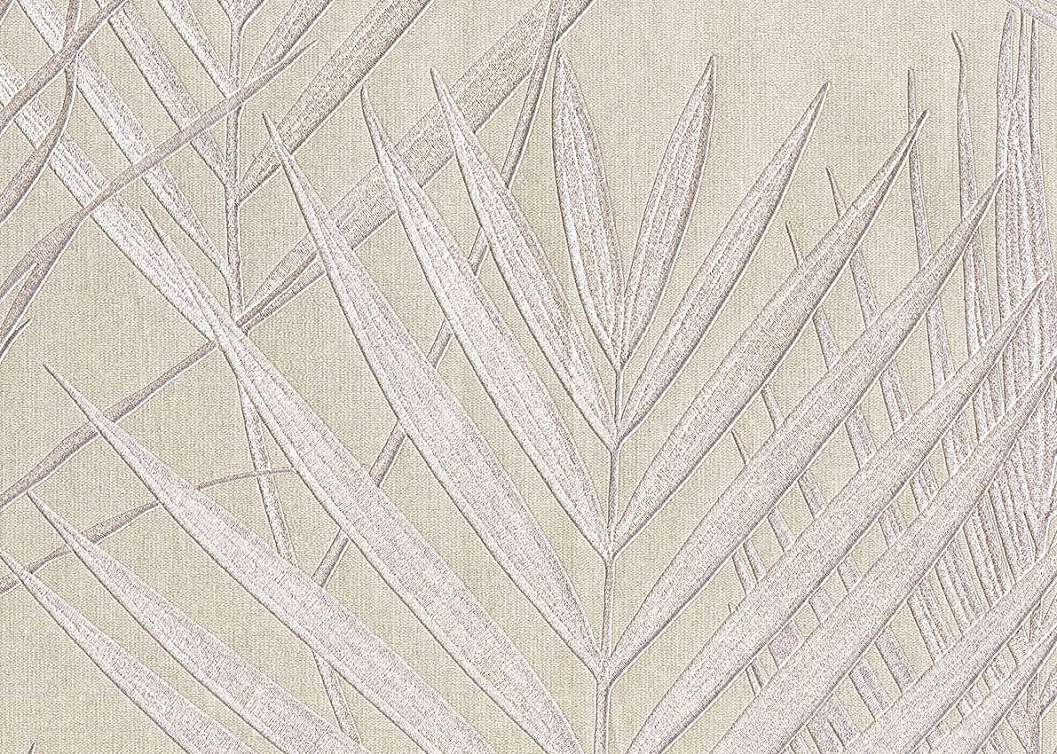 Pálmalevél mintás elegáns vinyl tapéta natur színben