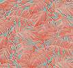 Pálmalevél mintás posztertapéta korall színvilágban