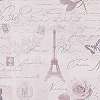 Párizs mintás tapéta pasztell lila,rózsaszín színben