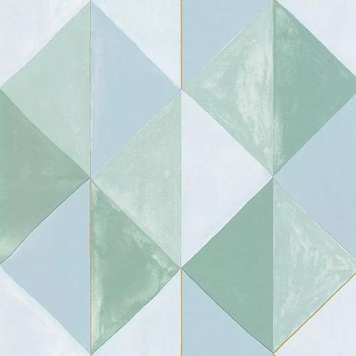 Pasztell kék és zöld geometrikus mintás design tapéta