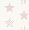 Pasztell rózsaszín csillag mintás tapéta gyerekszobába