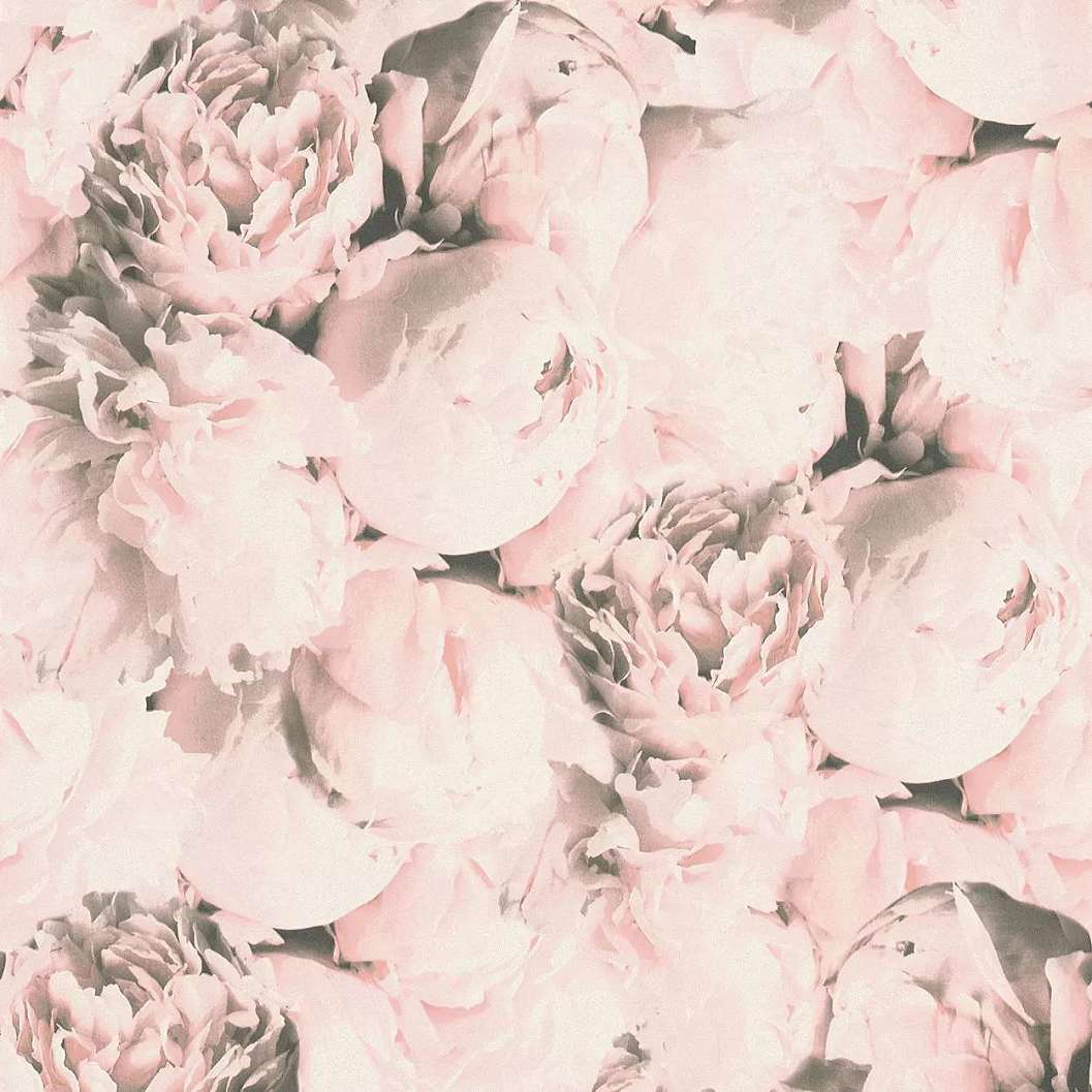 Pasztell rózsaszín rózsa mintás vlies vinyl design tapéta