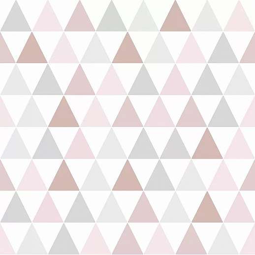 Pasztell rózsaszín, szürke, rose gold háromszög geometrikus mintás gyerektapéta