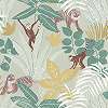 Pasztell zöld trópusi állat és dzsungel mintás design tapéta