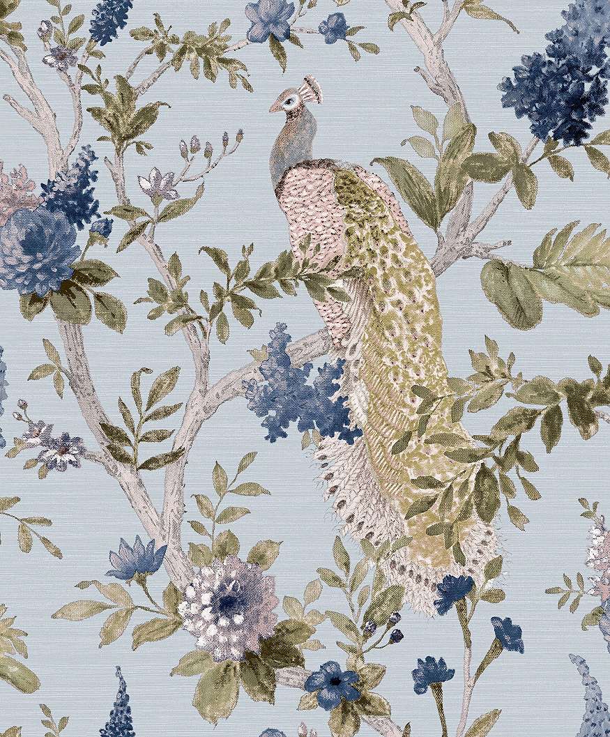 Páva madár mintás olasz design tapéta textiles hatással