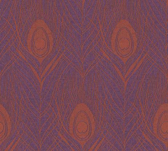 Pávatoll mintás tapéta merész modern lila színvilágban