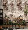 Pergő vakolatú téglafal mintás loft fotótapéta beige színben
