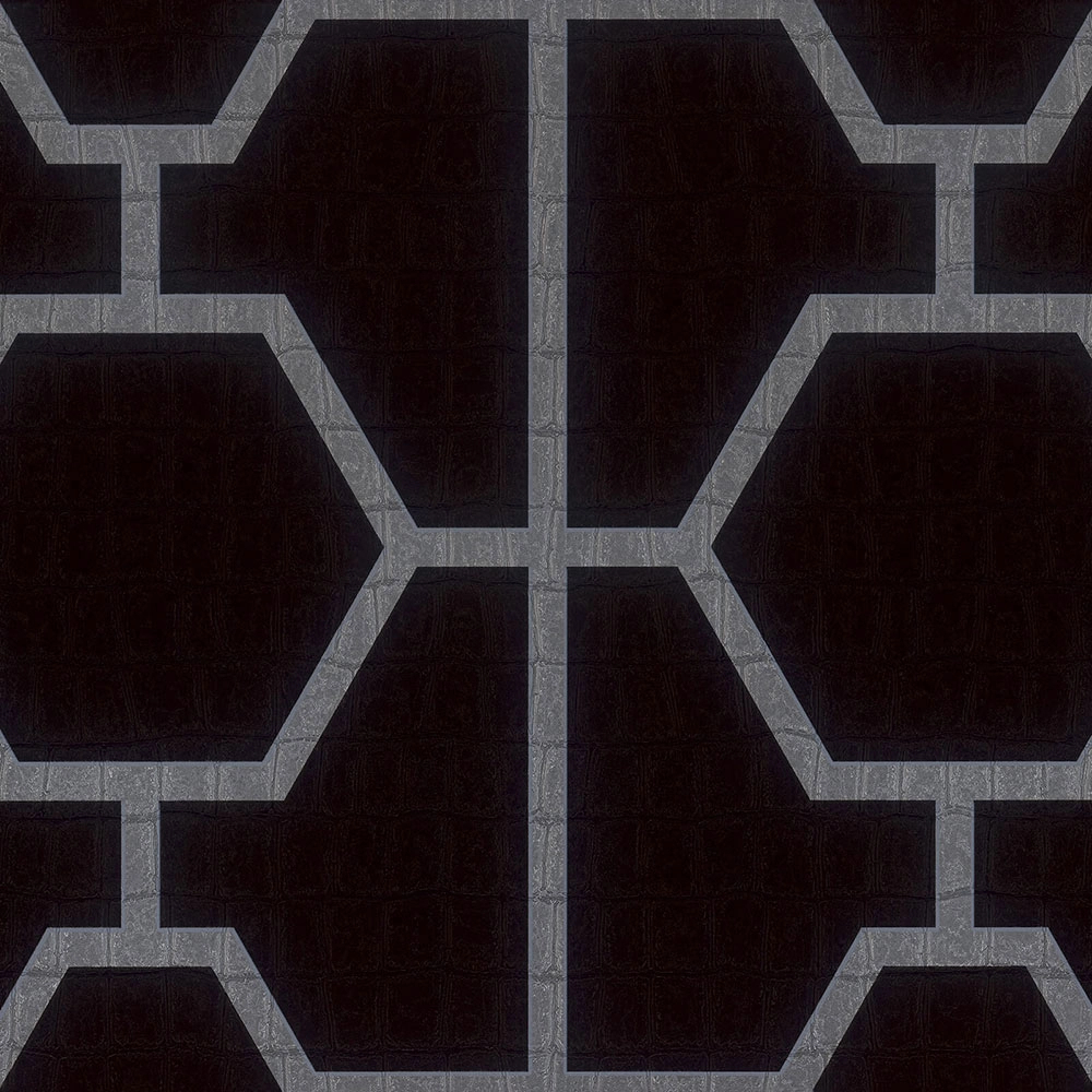 Philipp Plein olasz luxus design tapéta szürke geometrikus mintával 106cm dupla széles