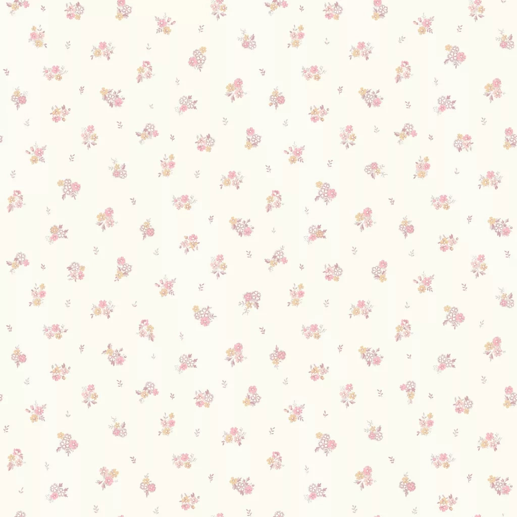 Pink apró virág mintás vintage gyerek dekor tapéta
