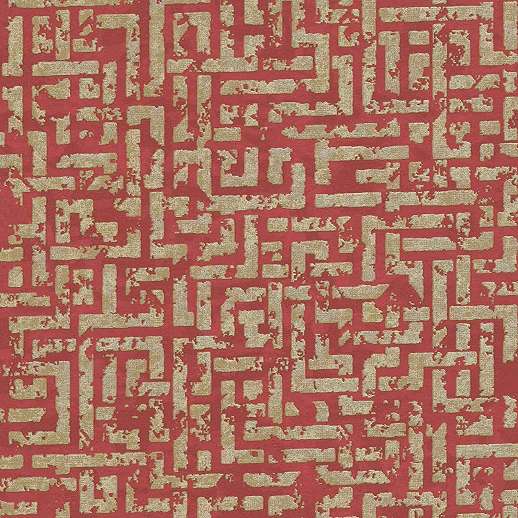 Piros arany labirintus mintás vlies design tapéta