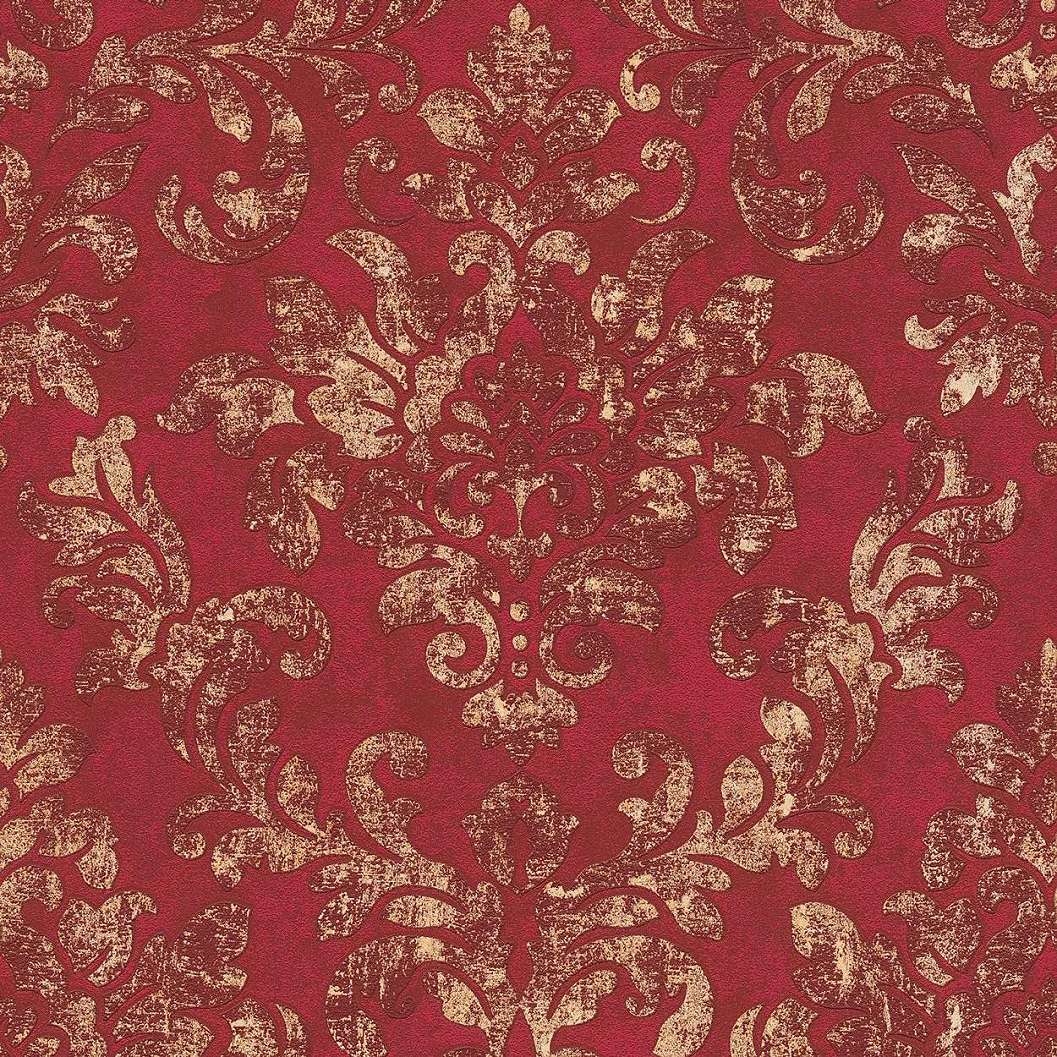 Piros barokk mintás klasszikus vlies tapéta vintage stílusban