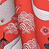 Piros koi ponty mintás japán dekor tapéta