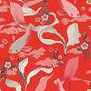 Piros koi ponty mintás japán dekor tapéta