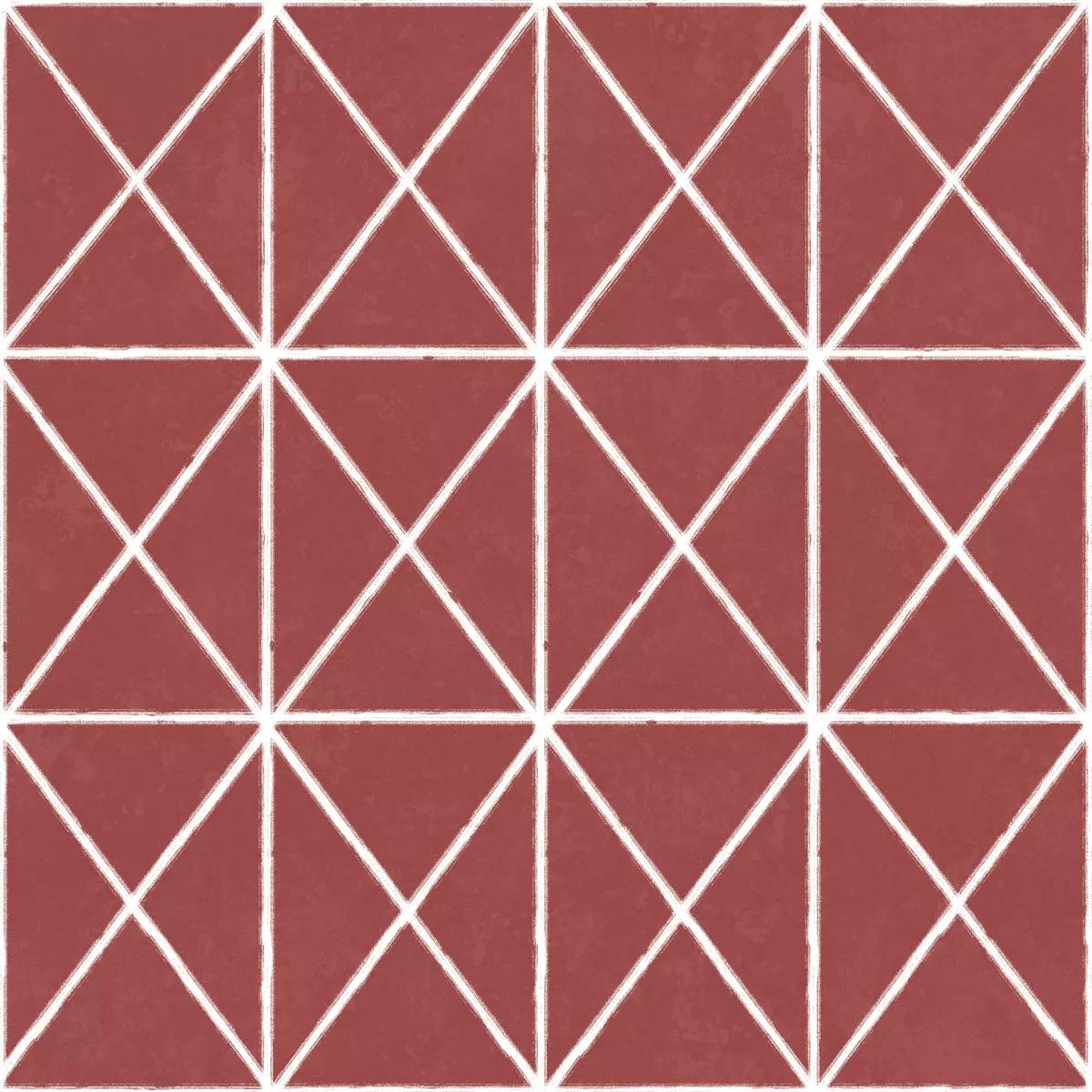 Piros vlies tapéta modern geometrikus mintával