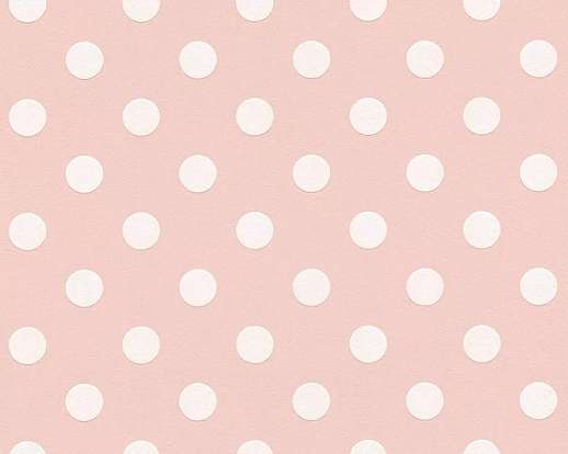 Pöttyös mintás gyerek tapéta rózsaszín alapon fehér pöttyös mintával