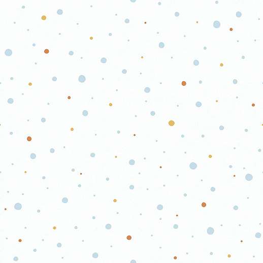 Pöttyös mintás gyerektapéta narancs kék pöttyös mintával