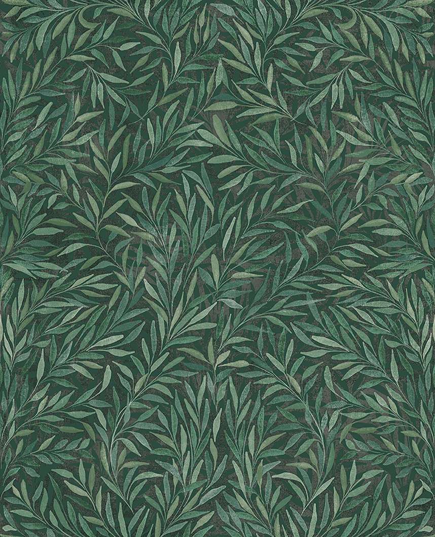 Prémium Angol vlies tapéta leveles mintával zöld színben
